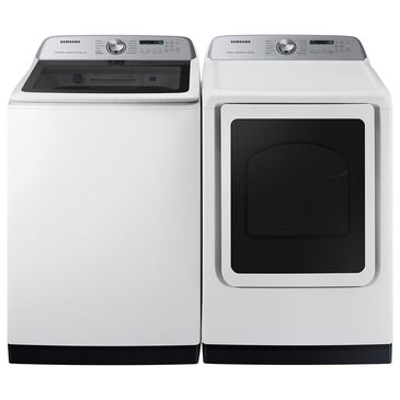 Samsung 5.5 Cu. Ft. Top Load Washer and Electric Dryer Laundry Pair in White , , large
