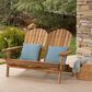 Hearth and Haven Malibu Outdoor Adirondack Loveseat in Natural, , large