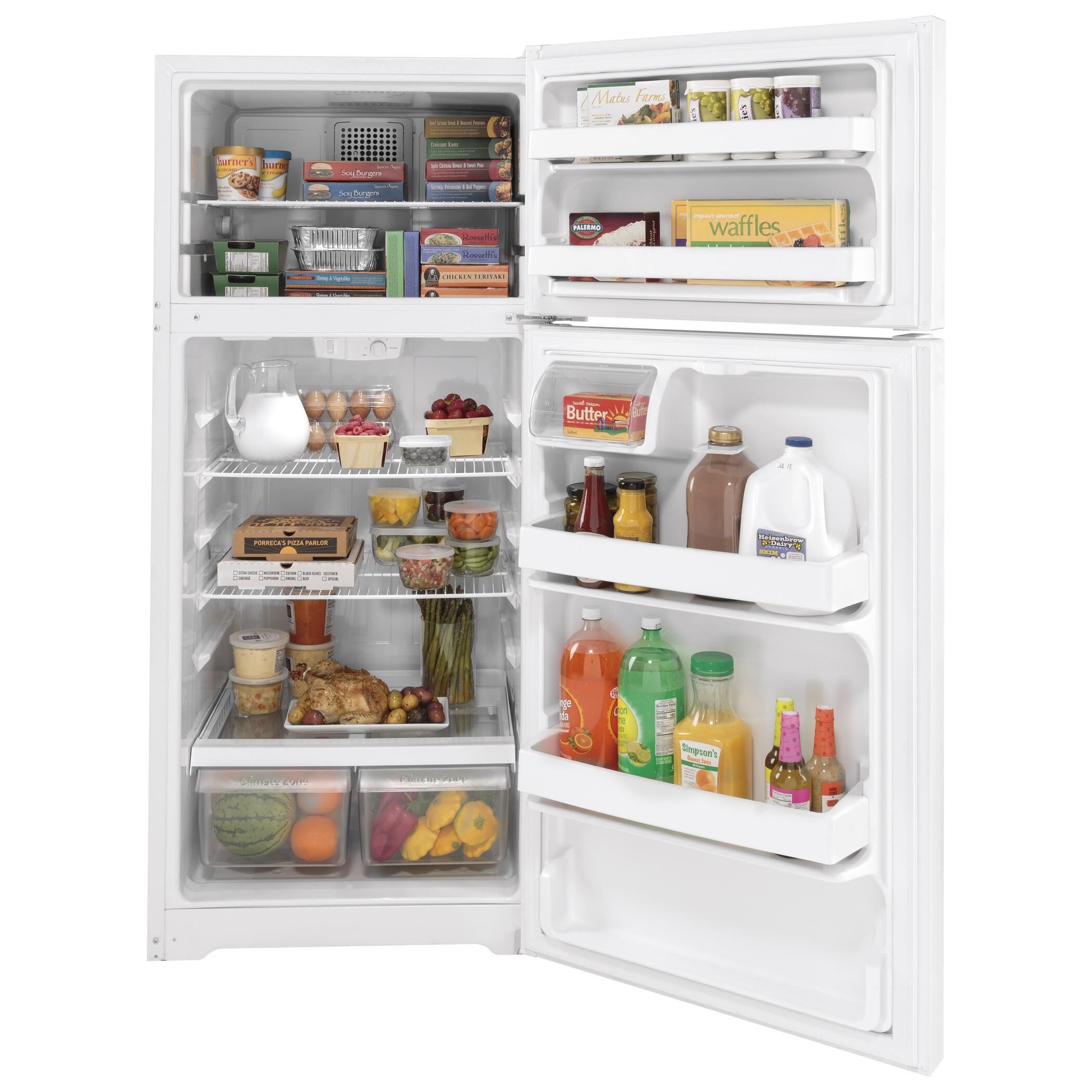GE Appliances 16.6 Cu Ft. Top Freezer Refrigerator in White NFM