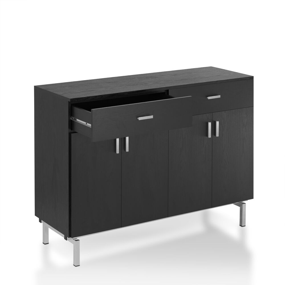 Furniture of America Belcher Buffet in Black and Silver, , large