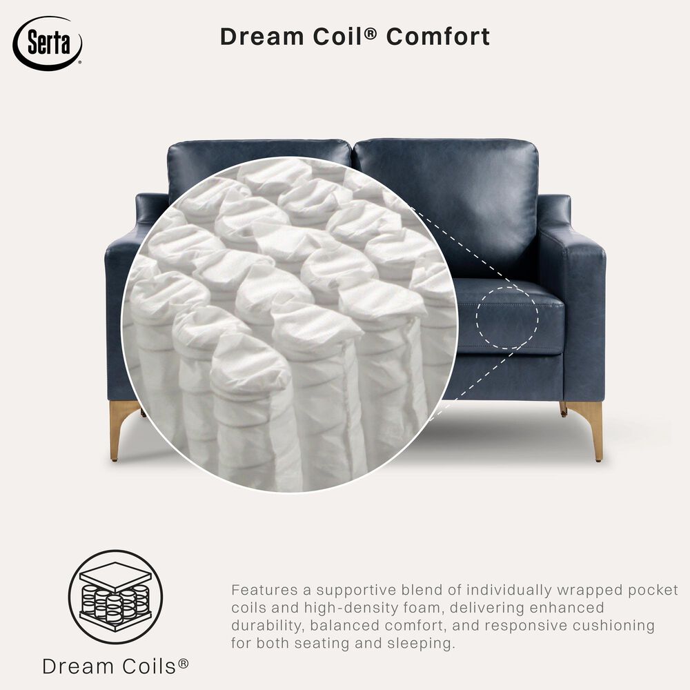 Lifestyle Solutions Fletcher Stationary Loveseat in Navy, , large