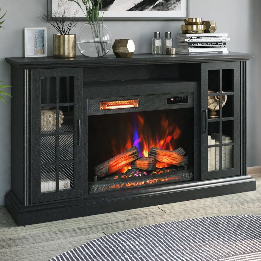 Classic Flame 62" TV Stand with Electric Fireplace in Embossed Ash, , large