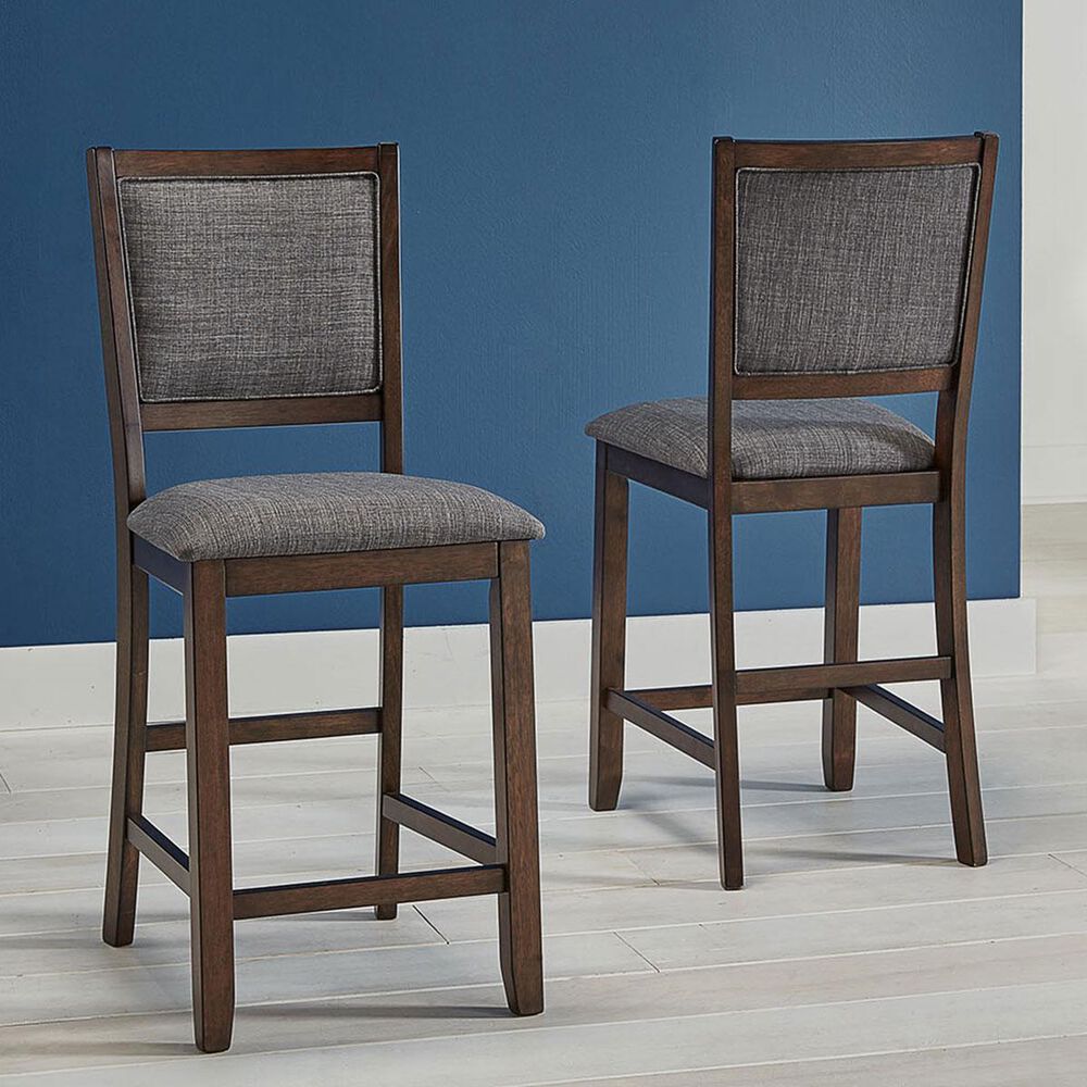 A-America Chesney 7-Piece Counter Height Dining Set in Falcon Brown, , large