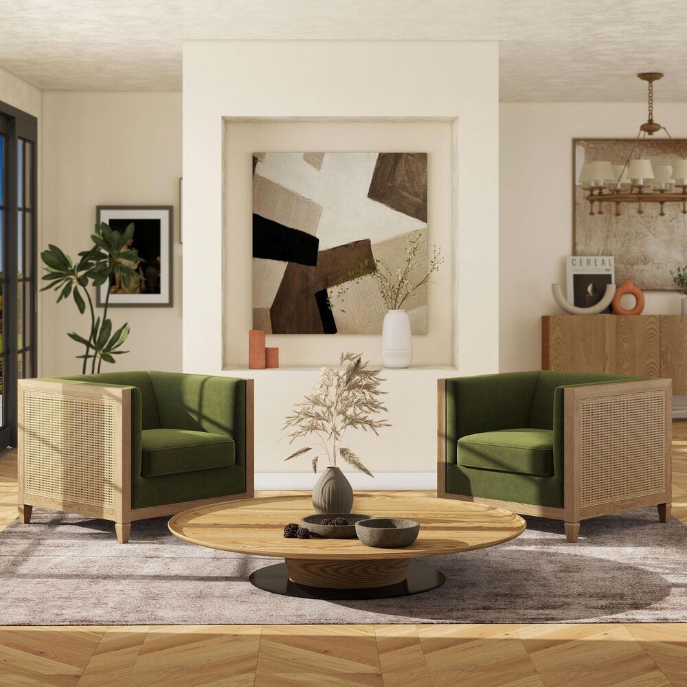 Jennifer Taylor Home Georgia Accent Arm Chair with Olive Green, , large