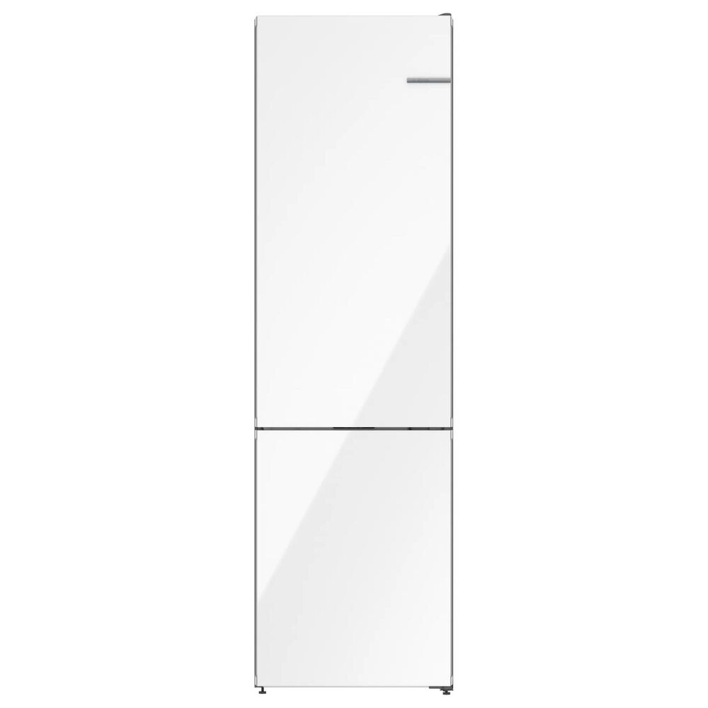 Bosch 800 Series 12.8 Cu. Ft. Free-Standing Fridge-Freezer in White Glass, , large