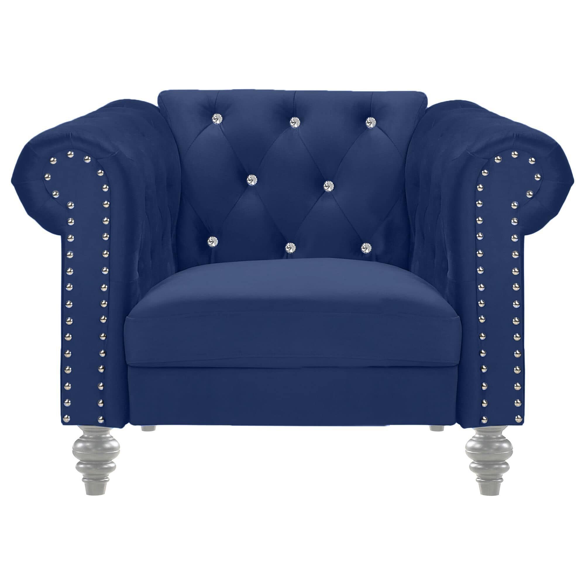 New Heritage Design Emma Accent Chair in Royal Blue Velvet NFM