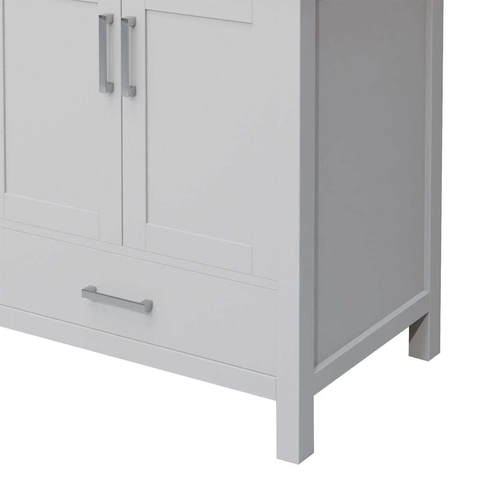 Lexora Home Jacques 30&quot; Single Bathroom Vanity in White with 2 cm White Cultured Marble Top and Rectangular Sink, , large