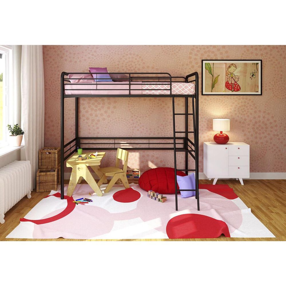 DHP DHP Twin Loft Bed in Black, , large