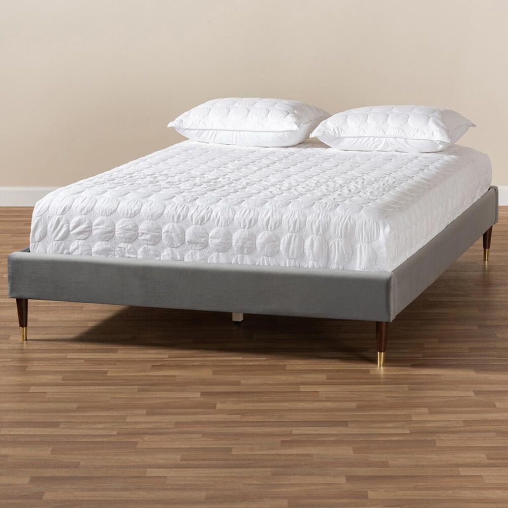 Baxton Studio Volden King Platform Bed in Charcoal, , large