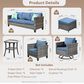 HOMLUX 8-Piece Outdoor Patio Furniture in Denim Blue, , large