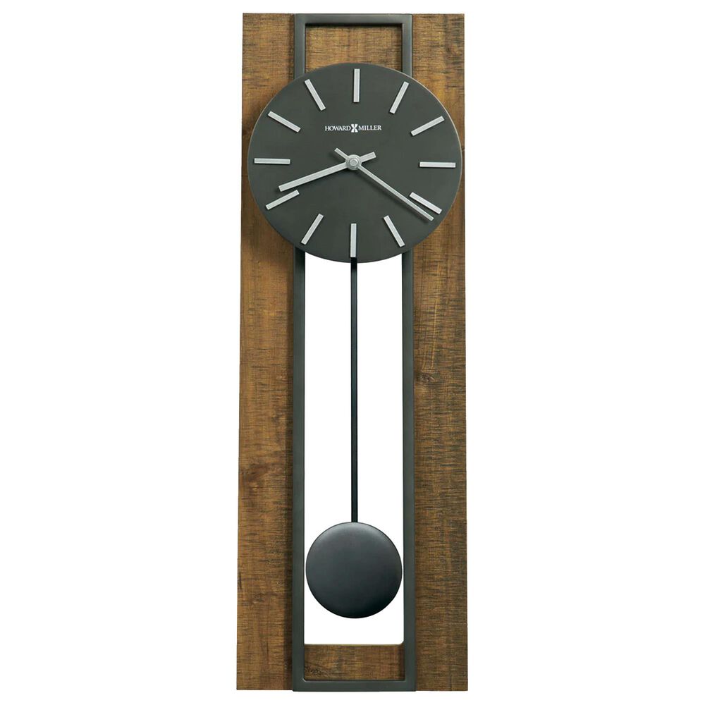 Howard Miller Zion Wall Clock in Amber Brown and Charcoal, , large