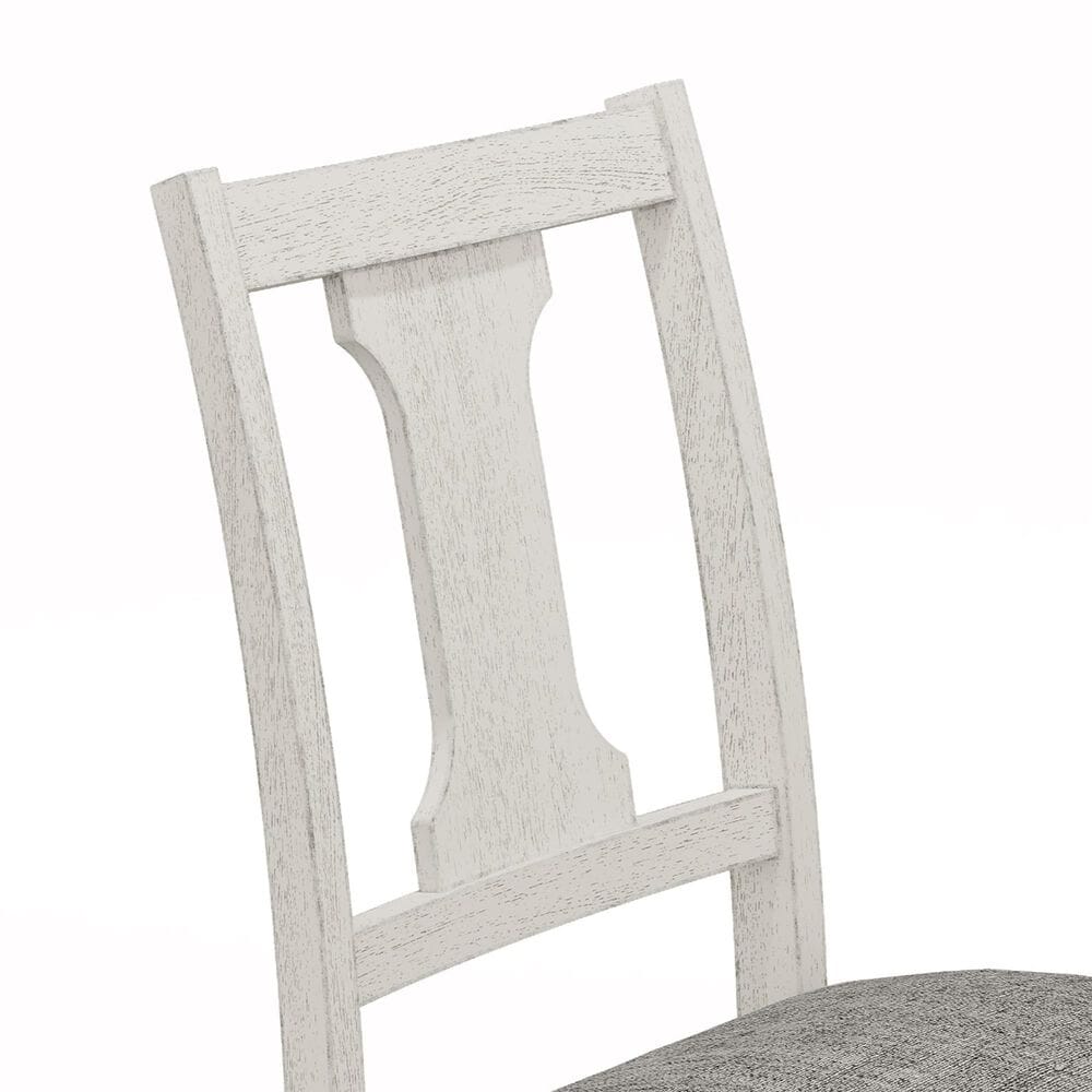 HOMLUX Side Chair with Gray Cushion in White (Set of 2), , large