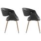 LumiSource Curvo Arm Chair with Black Faux Leather Cushion in Antique Copper (Set of 2), , large
