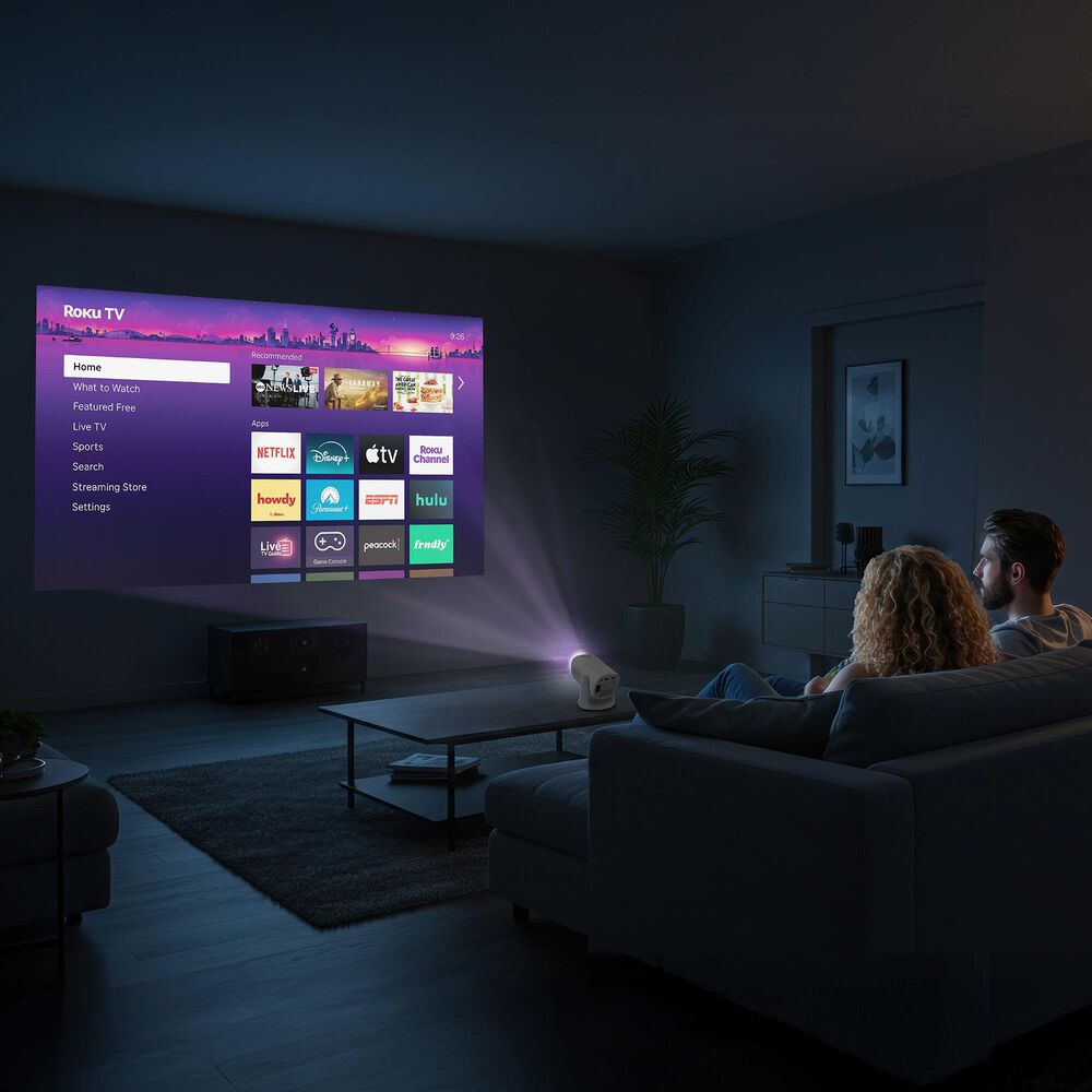 Element Roku 720P HD Mini Smart Projector in White, , large