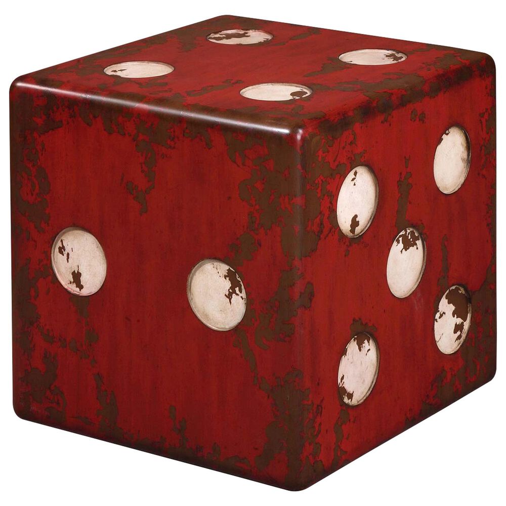 Uttermost Dice Accent Chair in Burnt Red and Antiqued Ivory, , large