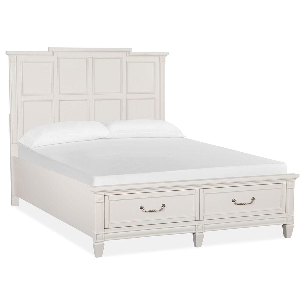 Nicolette Home Willowbrook Queen Storage Bed with Two Nightstands in Egg Shell White, , large