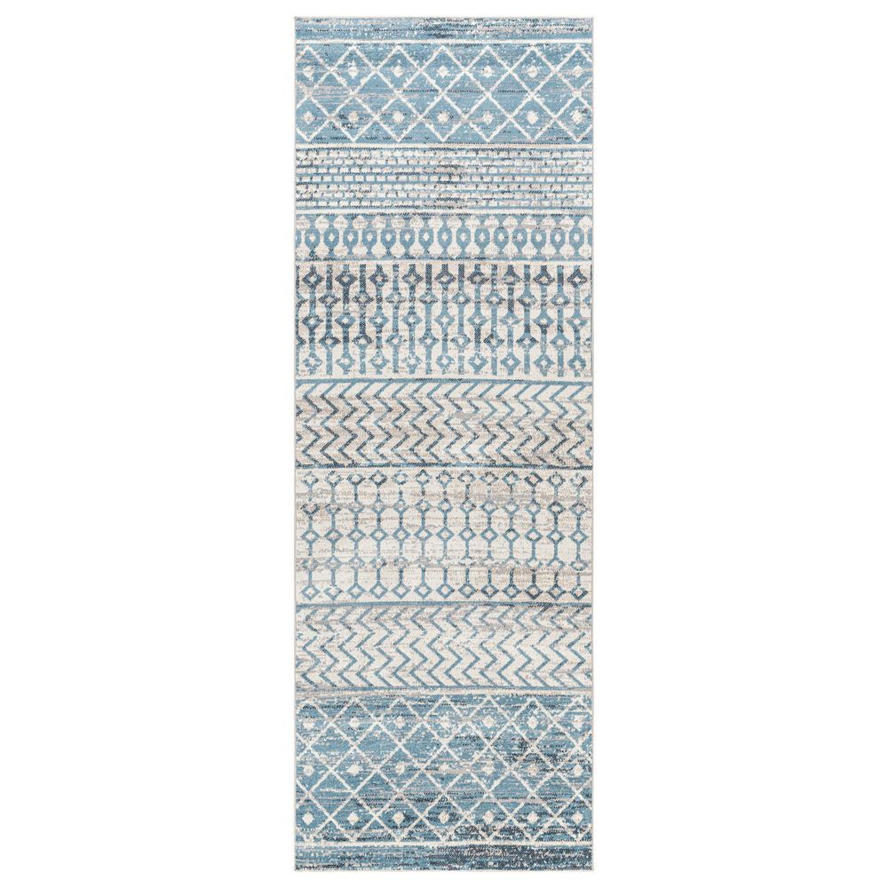 Surya Lavadora LVR-2334 2"7" x 7"3" Ink Blue, Black, Gray and Light Beige Runner, , large
