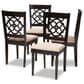 Baxton Studio Renaud Side Chair with Sand Cushion in Espresso Brown (Set of 4), , large