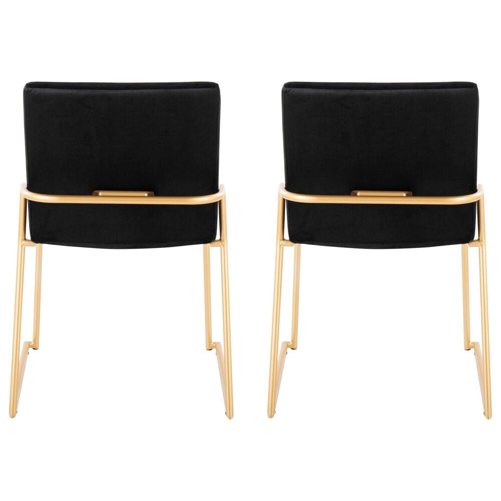 LumiSource Dutchess Side Chair with Black Velvet Cushion in Gold (Set of 2), , large