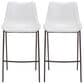 Zuo Modern Magnus Bar Stool in White and Brown (Set of 2), , large