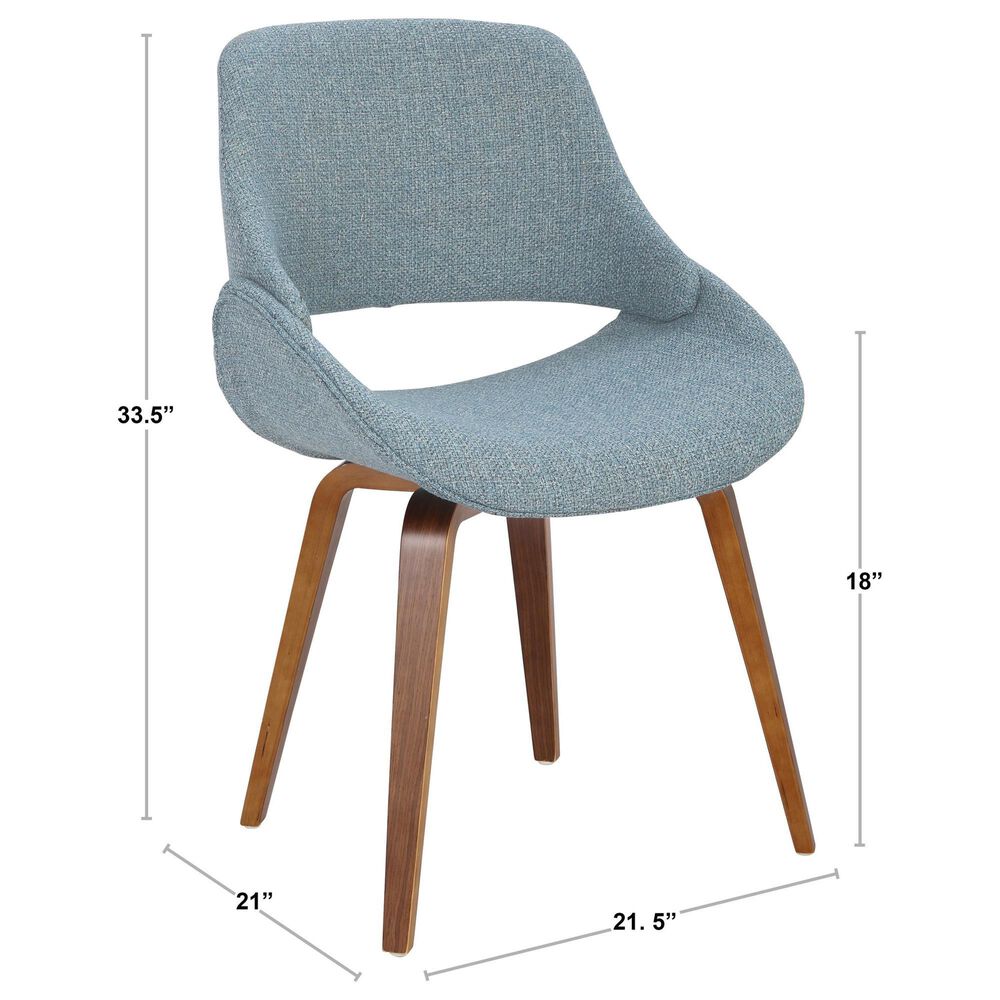 LumiSource Fabrico Side Chair with Cream Faux Leather Cushion in Walnut (Set of 2), , large