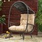 Hearth and Haven Malia Outdoor Wicker Standing Basket Chair with Cushion in Brown, , large