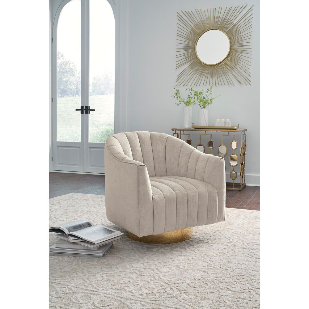 Ashley Penzlin Swivel Accent Chair in Pearl, , large