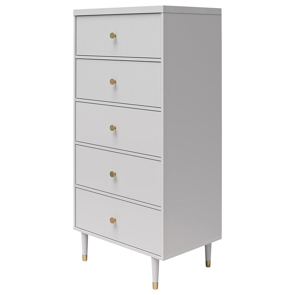 DHP Elizabeth 5-Drawer Chests in Dove Gray, , large