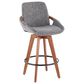 Lumisource Cosmo Swivel Counter Stool with Grey Noise Cushion in Walnut and Black, , large