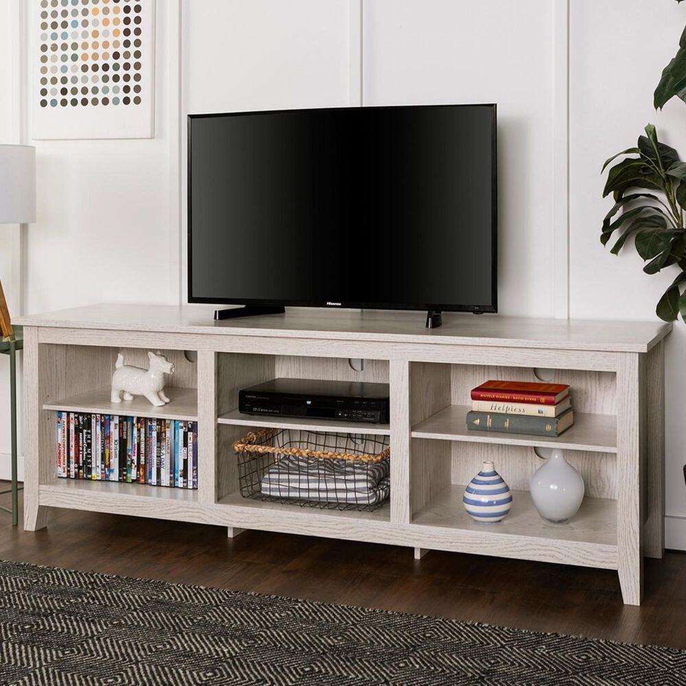 Walker Edison Essential 70" TV Stand in White Wash, , large