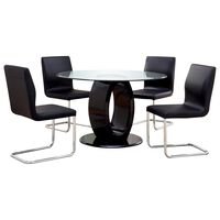 Furniture of America Jordan 5-Piece Dining Set in Black