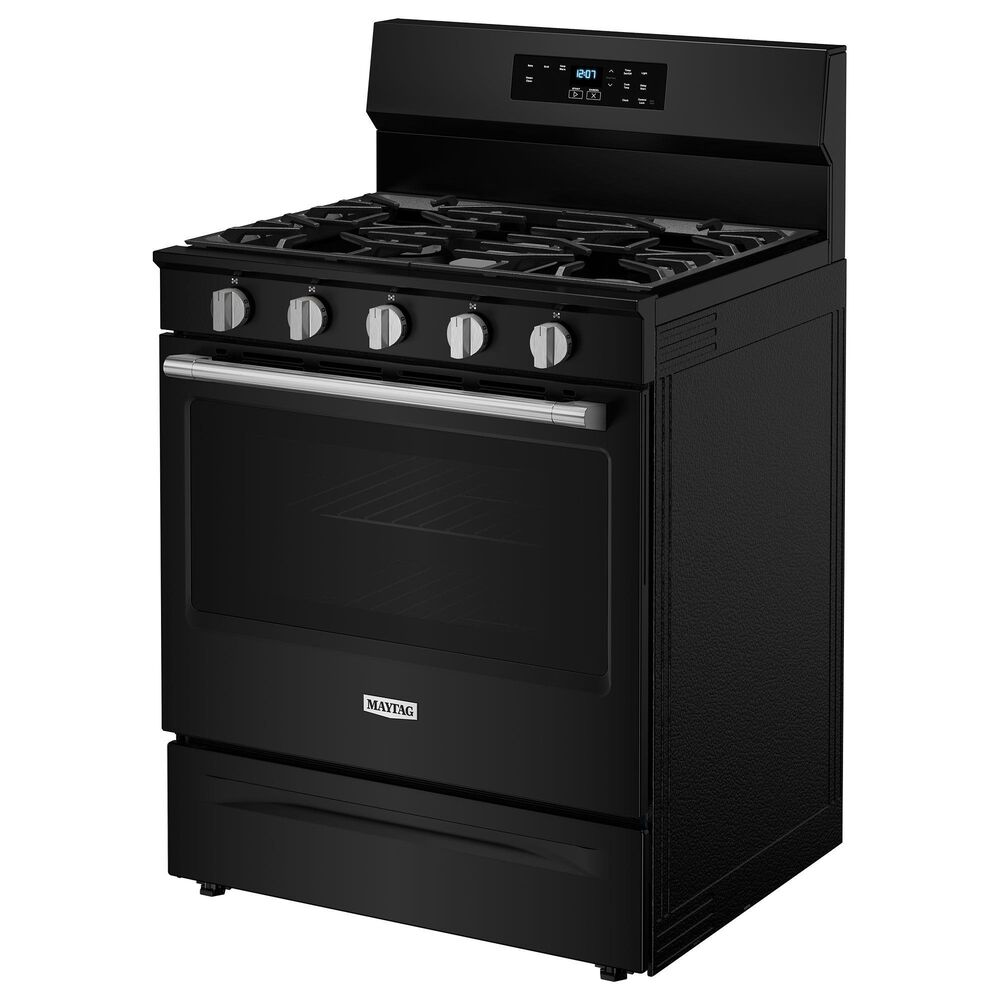 Maytag 5.0 Cu. Ft. Freestanding Gas Range with Steam Clean in Black, , large