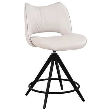 Porter Designs Stansberry Swivel Counter Stool with Cream Cushion in Black, , large