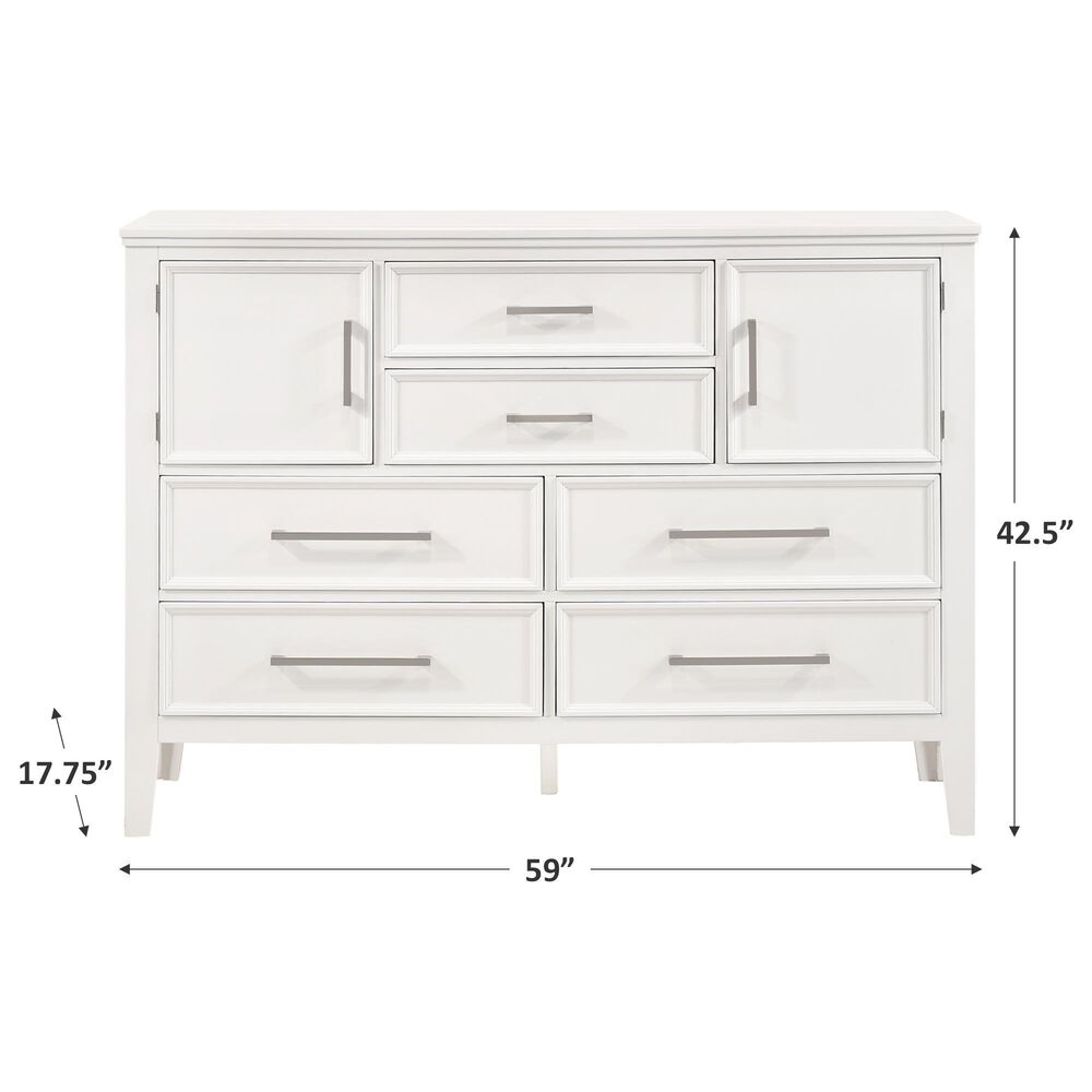 New Heritage Design Andover 6 Drawer Dresser in White, , large