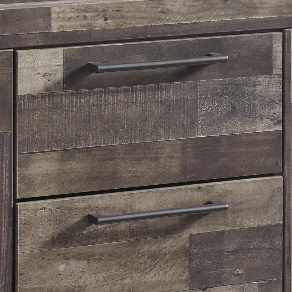 Signature Design by Ashley Derekson 2 Drawer Nightstand in Walnut and Gray, , large