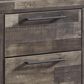 Signature Design by Ashley Derekson 2 Drawer Nightstand in Walnut and Gray, , large