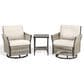 Sunwell Garden Swivel Chair Table Set in Beige (Set of 3), , large