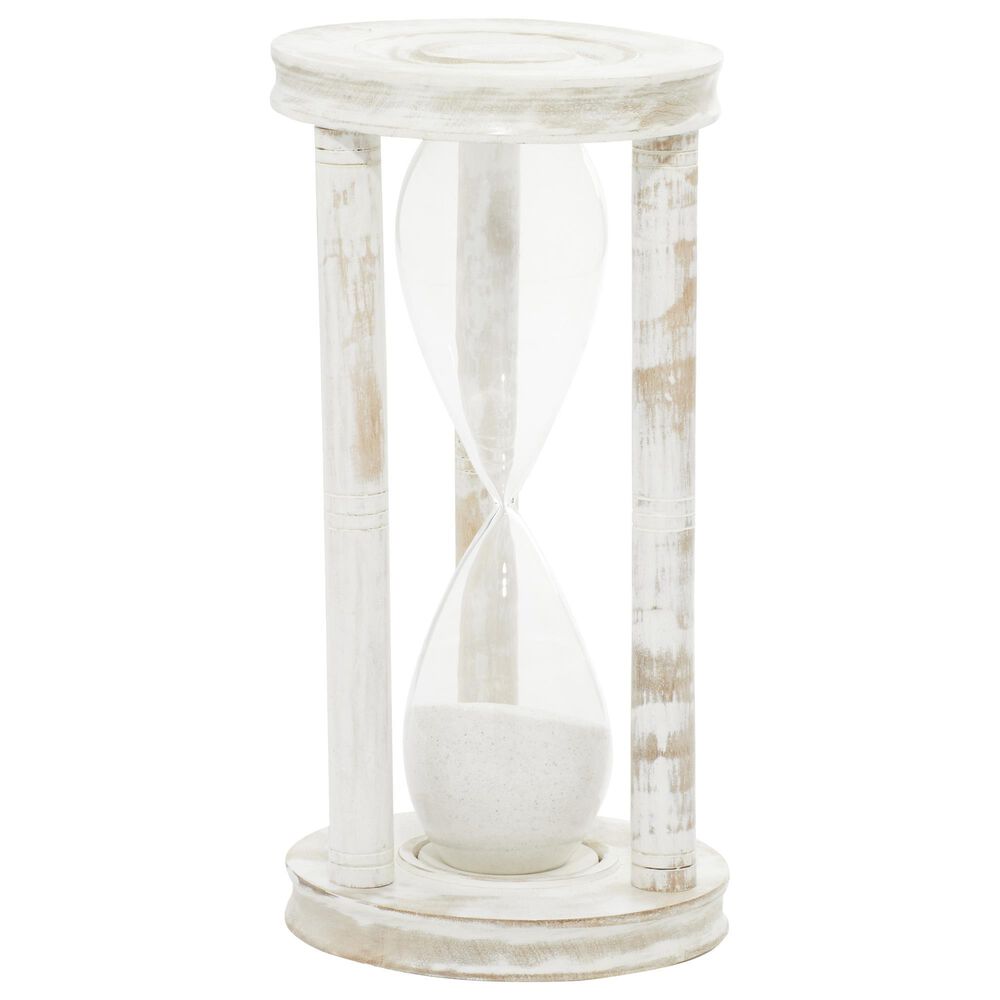 Maple and Jade 4" x 7" Farmhouse Wood Timer in White, , large