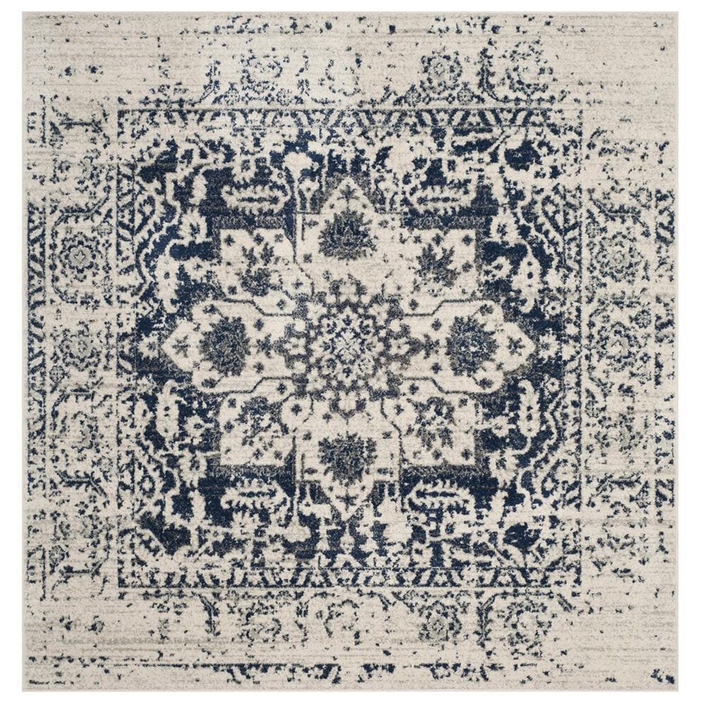 Safavieh Madison MAD603D 4" Square Cream and Navy Area Rug, , large
