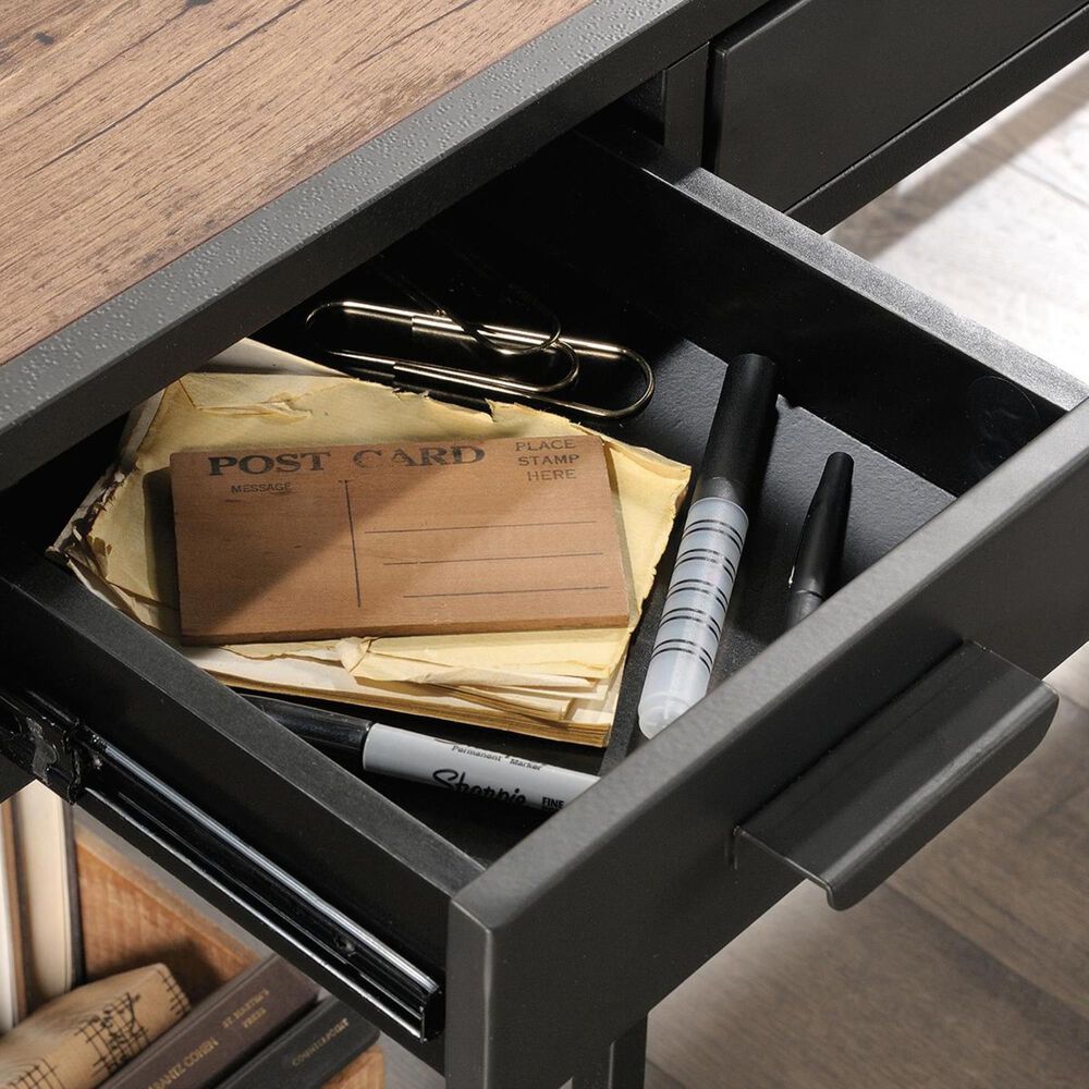 Sauder Boulevard Cafe L-Shaped Desk in Vintage Oak and Black, , large