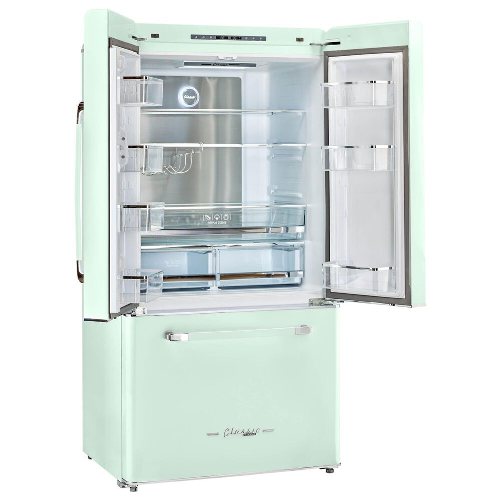 Unique Appliances Classic Retro 21.4 Cu. Ft Frost Free Counter Depth French Door Refrigerator in Summer Mint Green, , large