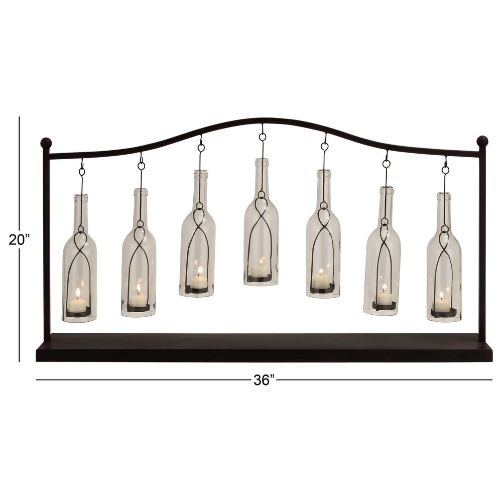 Maple and Jade 20&quot; x 36&quot; Metal Lantern in Black, , large