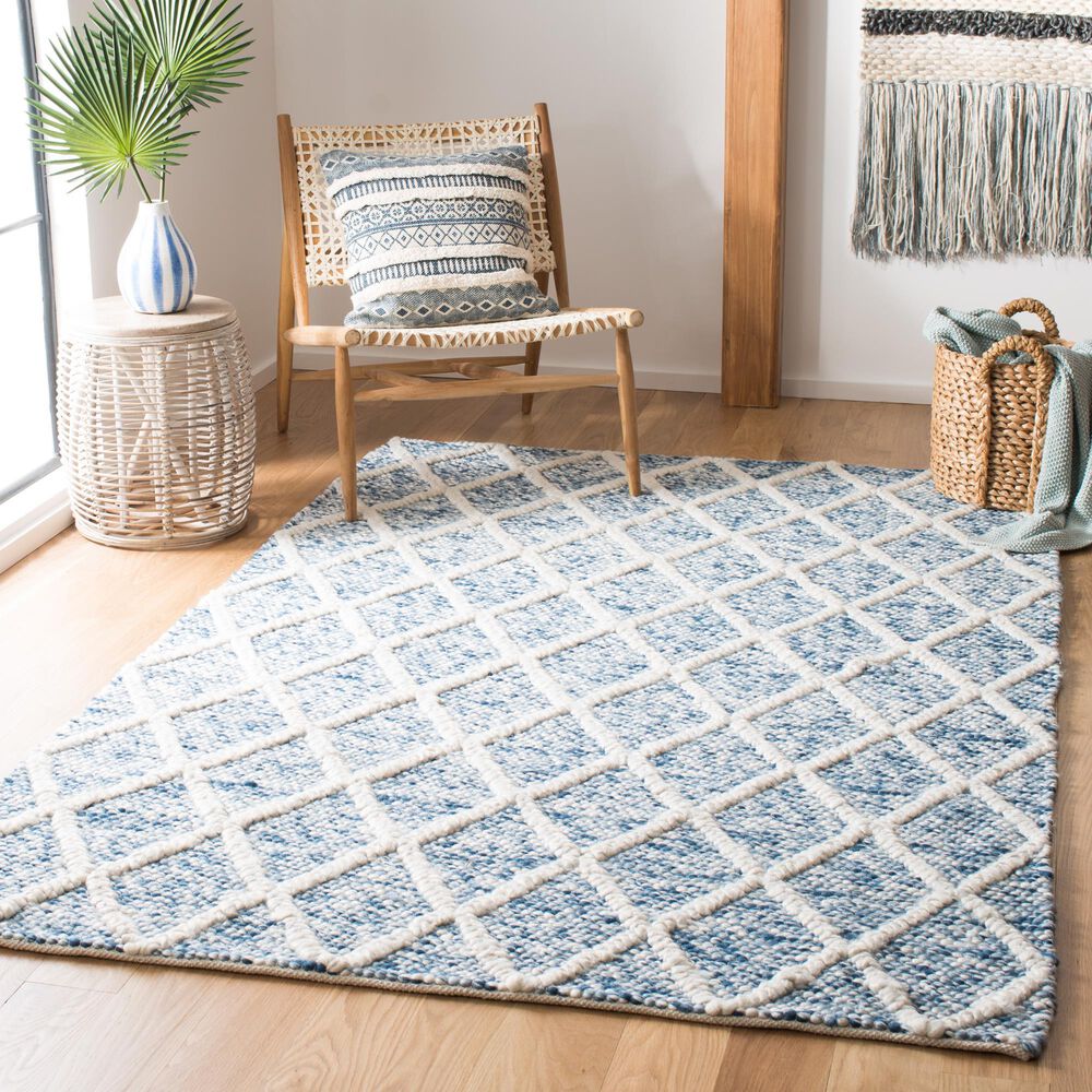 Safavieh Natura NAT711B 8&#39; x 10&#39; Ivory and Blue Area Rug, , large
