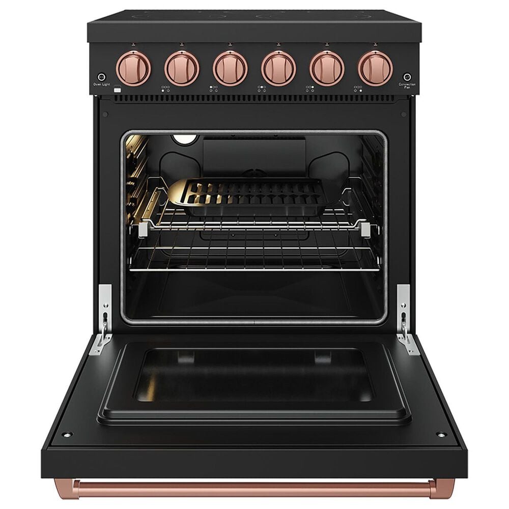 Thor Kitchen Gordon Ramsay 4.6 Cu. Ft. Professional Freestanding Electric Range with Rose Gold Handle Kit in Black, , large