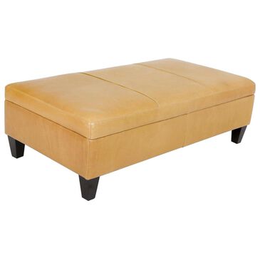 Jonathan Louis Ashbury Leather Storage Ottoman in Echo Lager, , large