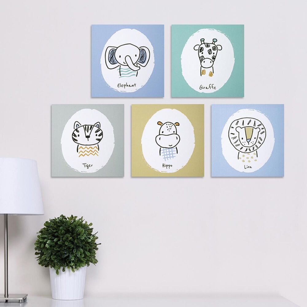 Trend Labs Safari Yearbook 5-Piece Canvas Wall Art, , large