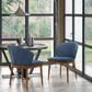 Blue River Arcadia and Juno 5-Piece 42" Dining Set with Blue Cushion in Walnut, , large