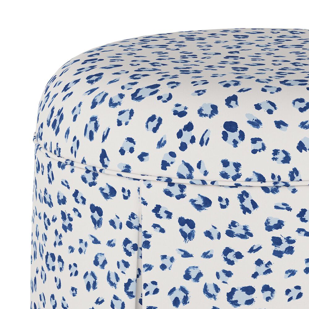 Skyline Furniture Ely Ottoman in Brush Cheetah Blue, , large