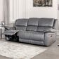 Furniture of America Glarus Manual Reclining Sofa in Dark Gray, , large