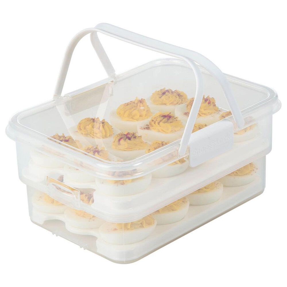 Progressive SnapLock Collapsible Deviled Egg Carrier for 24 Eggs in Clear, , large